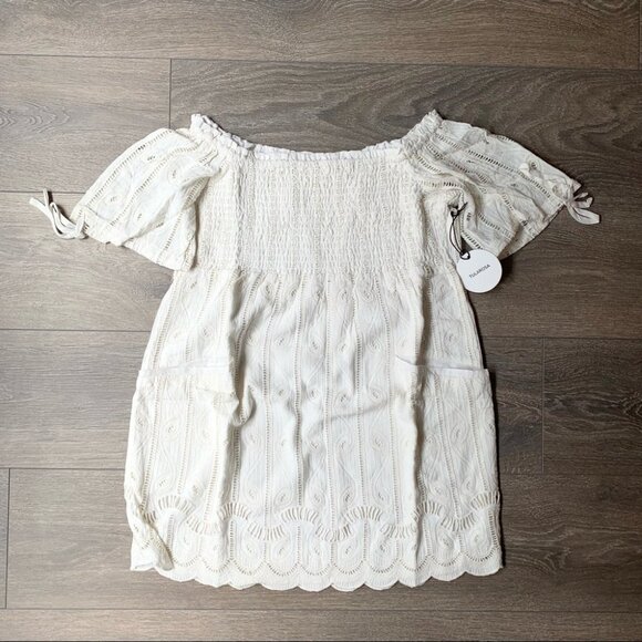 Tularosa Revolve Quinn Mini Dress Off The Shoulder Embroidered Shell Size Small - Picture 15 of 16